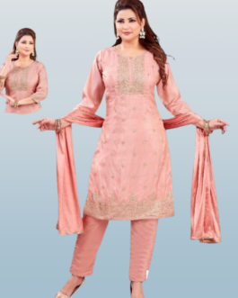 Embroidered Pink Pant Style Suit