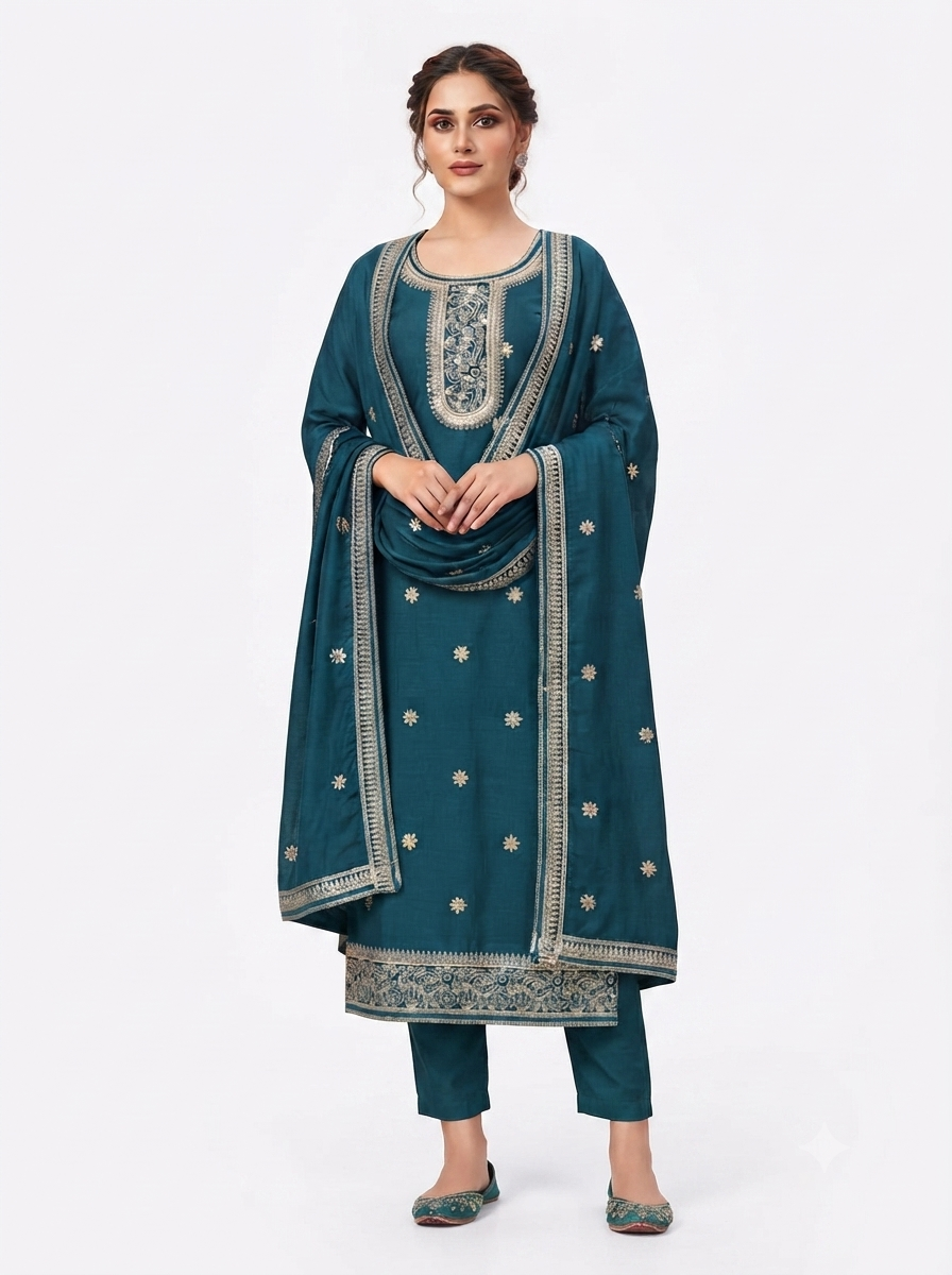 Vichitra Silk Kutra Set