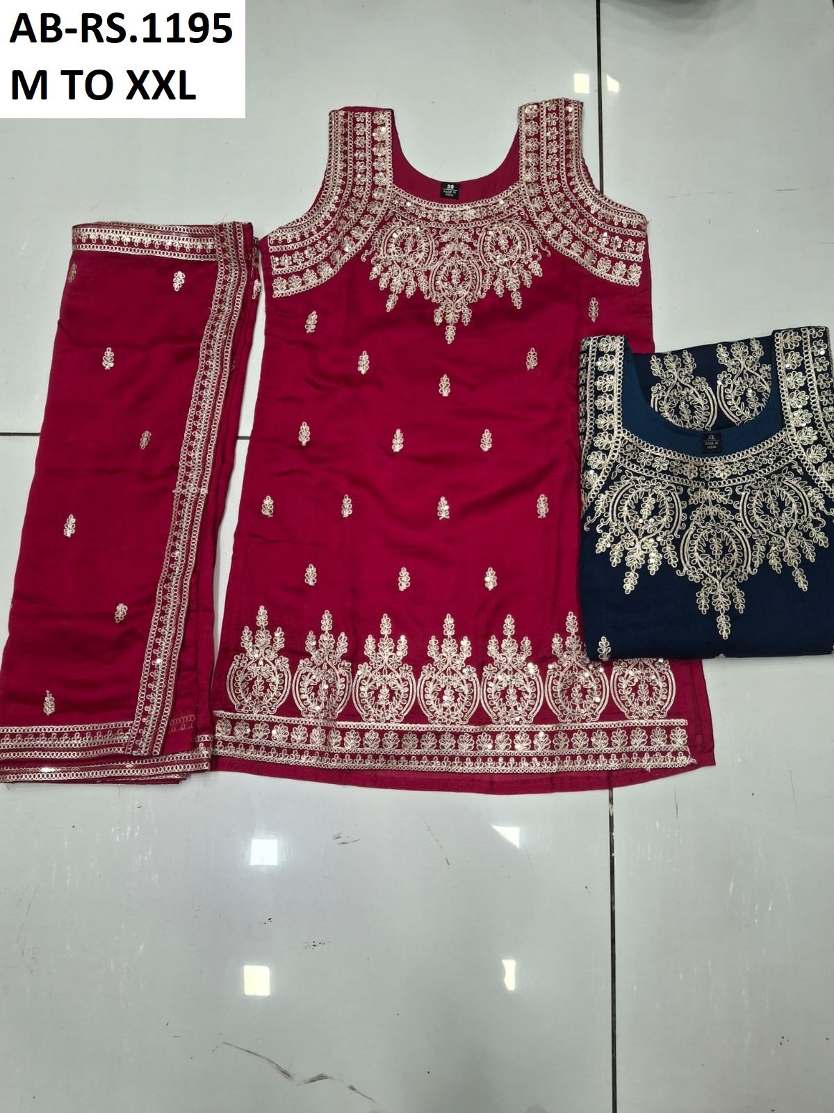 Silk Kurta with Sharara & With Dupatta - Image 8