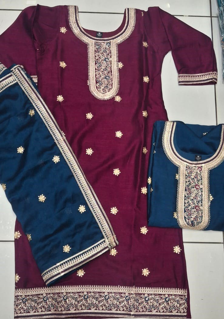 Vichitra Silk Kutra Set - Image 6