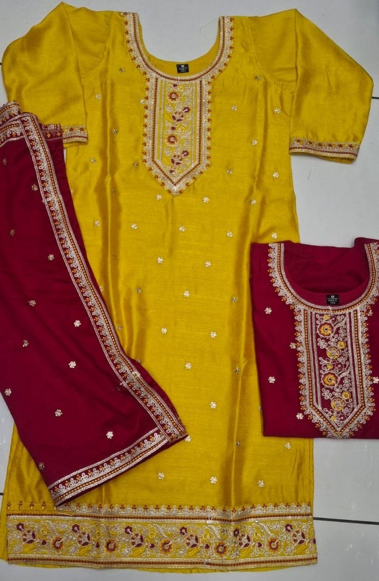 Vichitra Silk Kutra Set - Image 5