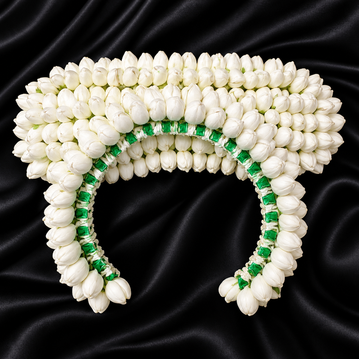 Traditional white jasmine/mogra hair gajra bun wrap