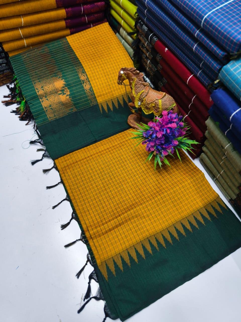 Pure Arani Cotton Sarees Checked - Image 12