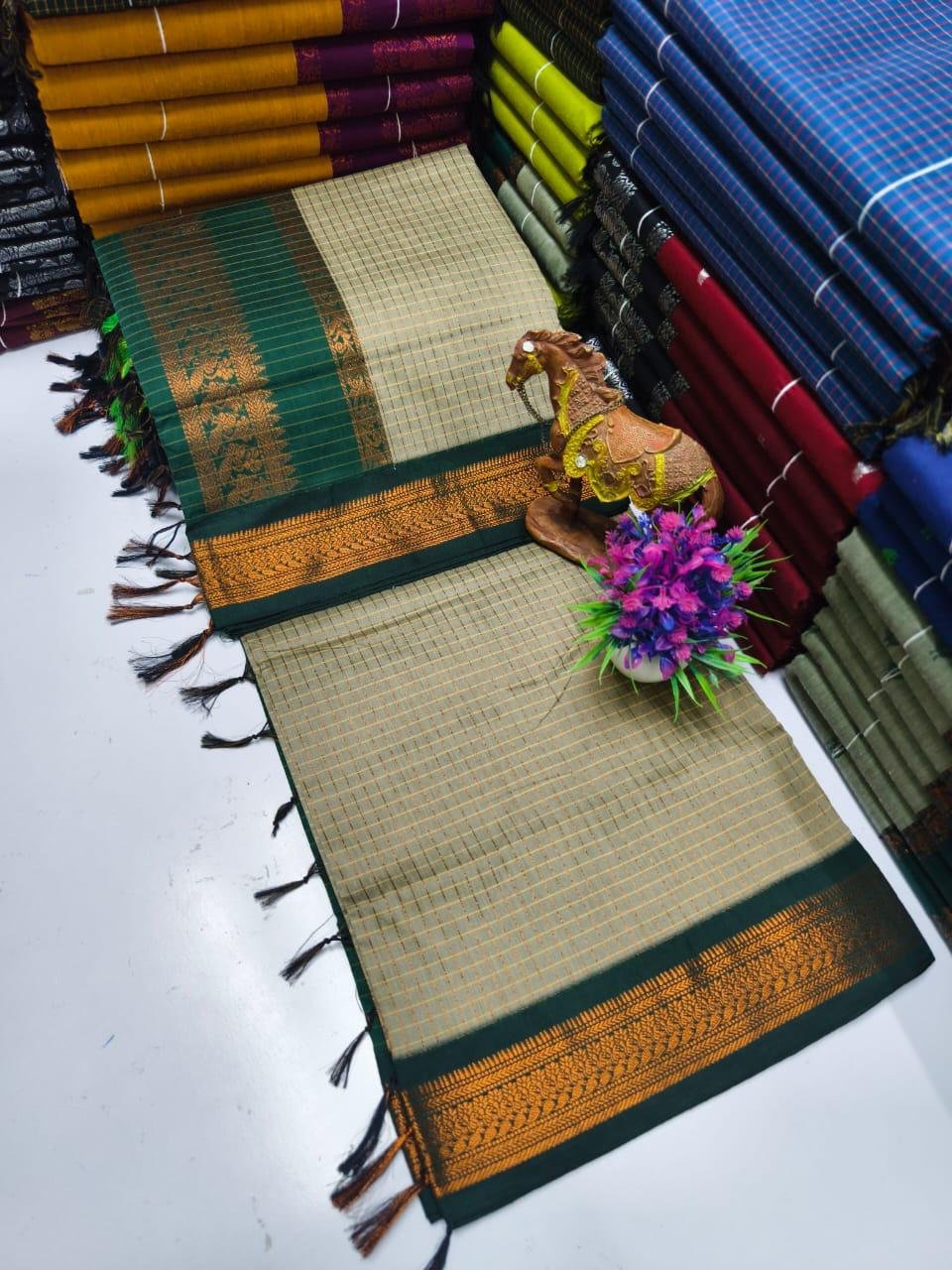 Pure Arani Cotton Sarees Checked - Image 7