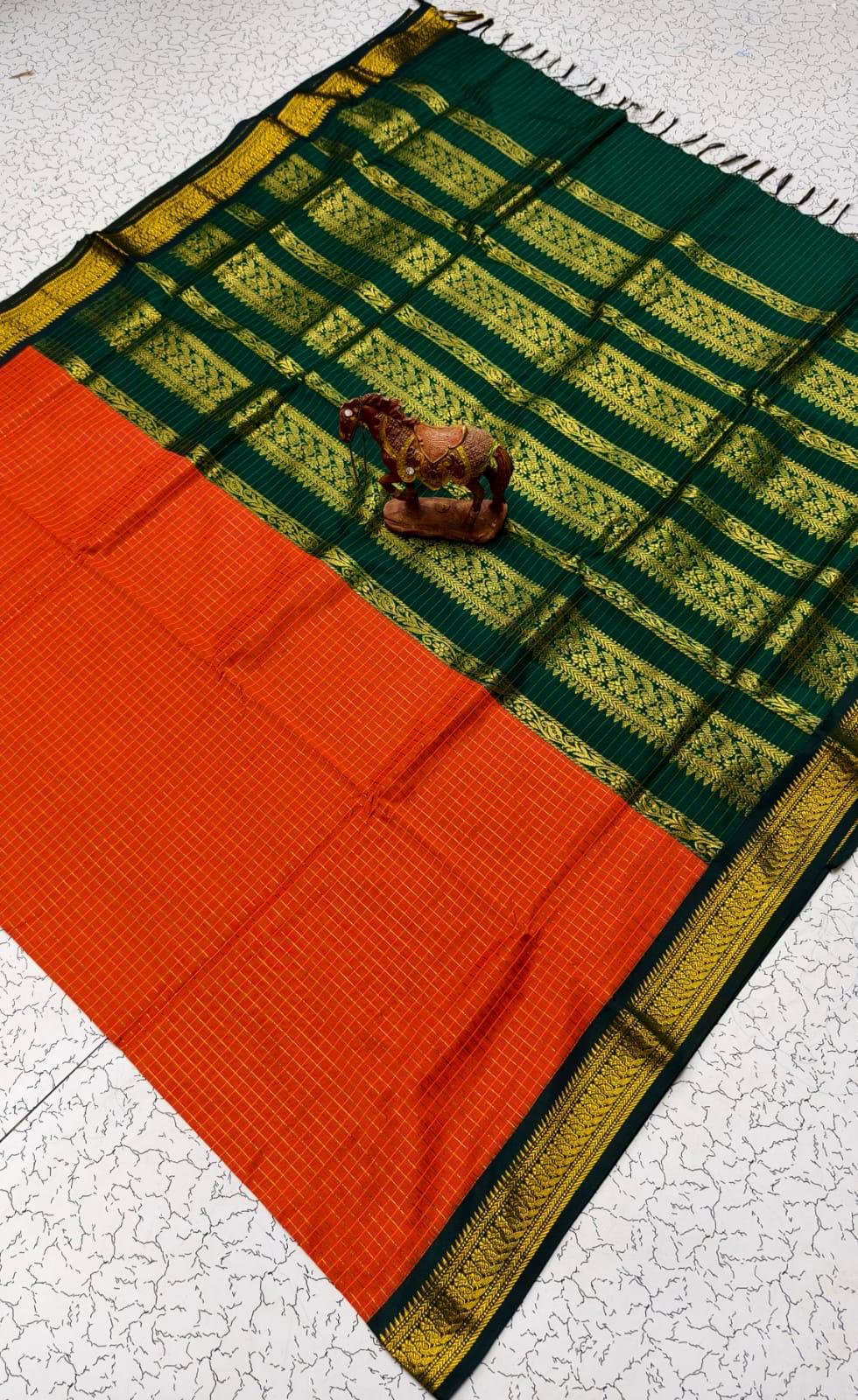 Pure Arani Cotton Sarees Checked - Image 9
