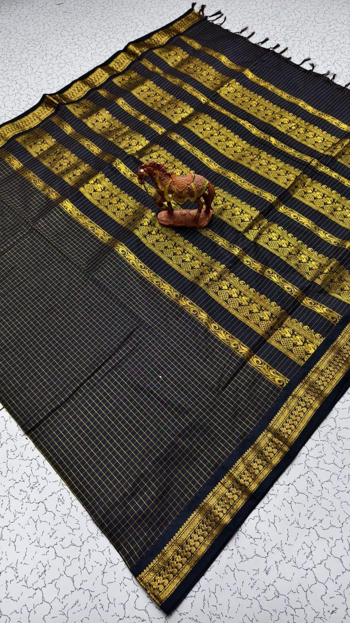 Pure Arani Cotton Sarees Checked - Image 8