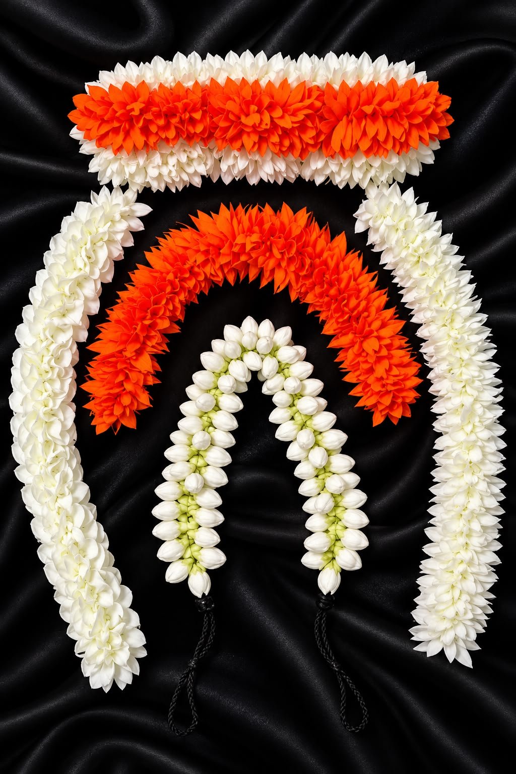 Artificial foam-and-fabric jasmine (malli/mullai)
